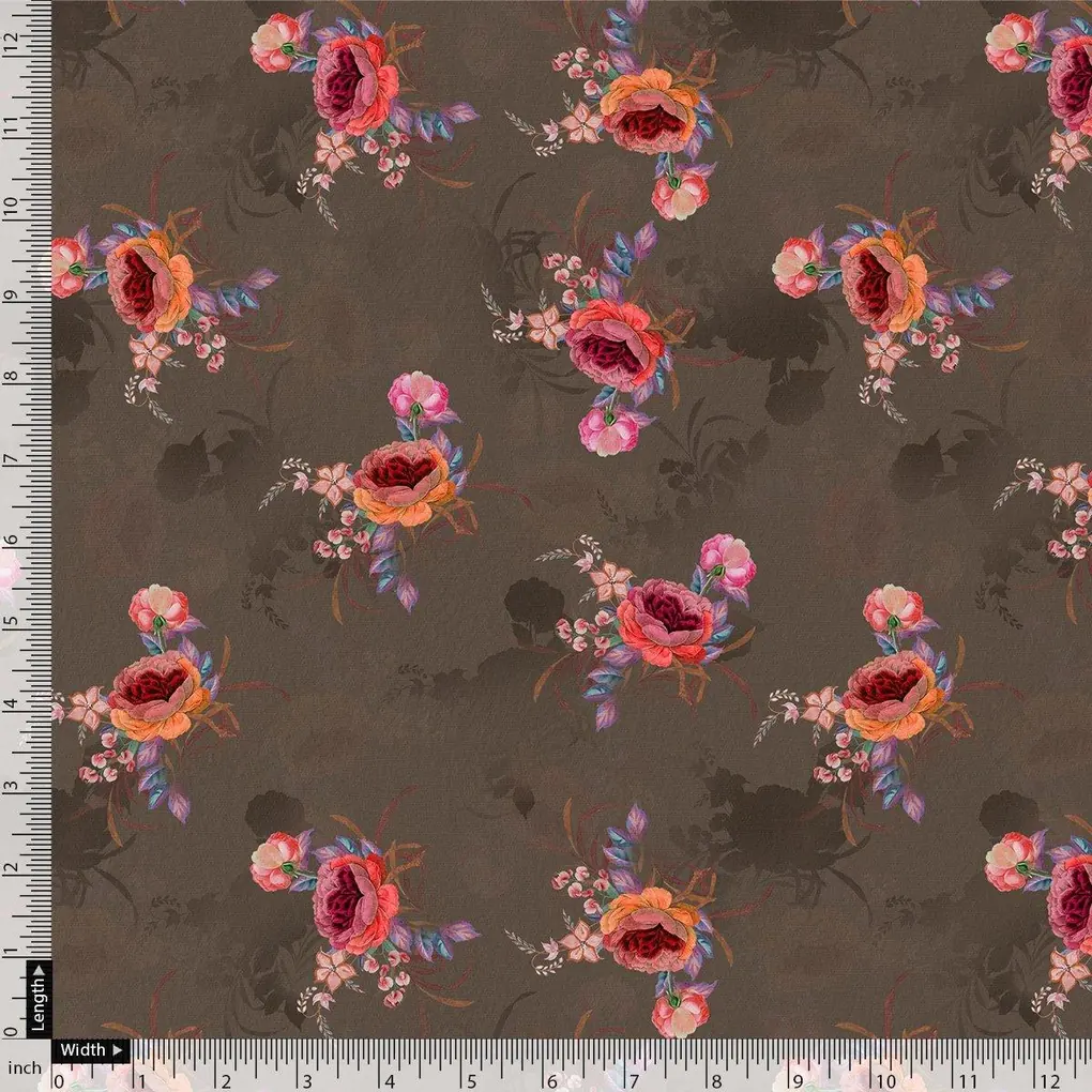 Decorative Bunch Of Colorful Tangle Digital Printed Fabric - Rayon - Image 4