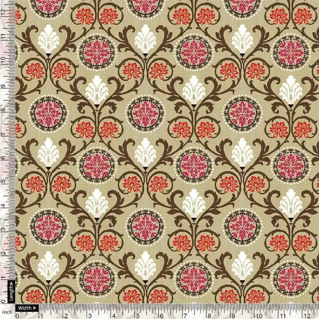 Decorative Damask Digital Printed Fabric - Image 4