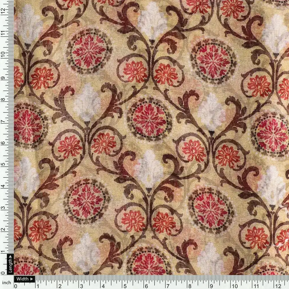 Decorative Damask Digital Printed Fabric - Image 4