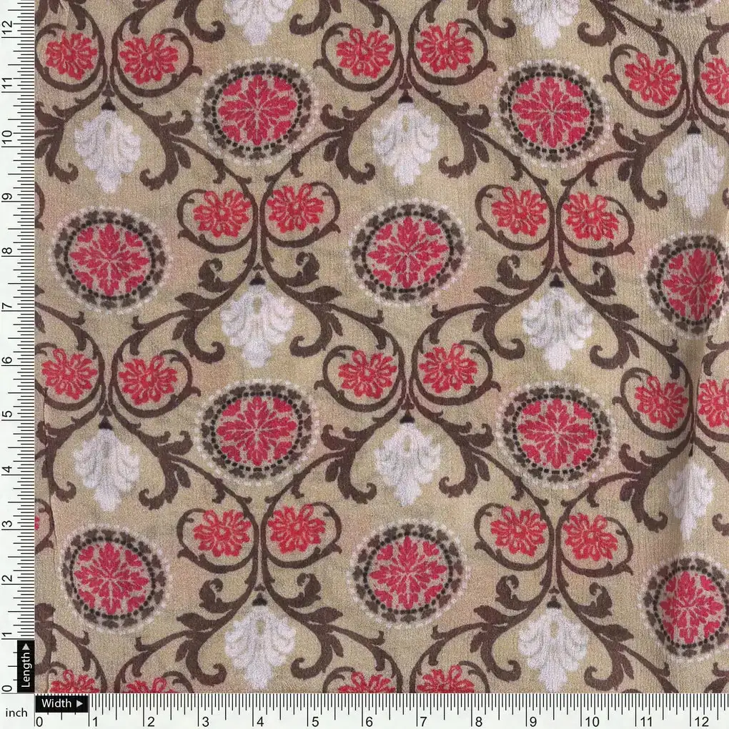 Decorative Damask Digital Printed Fabric - Image 4