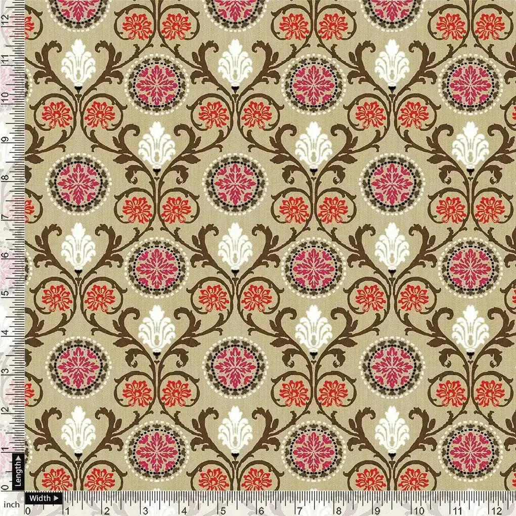 Decorative Damask Digital Printed Fabric - Image 4