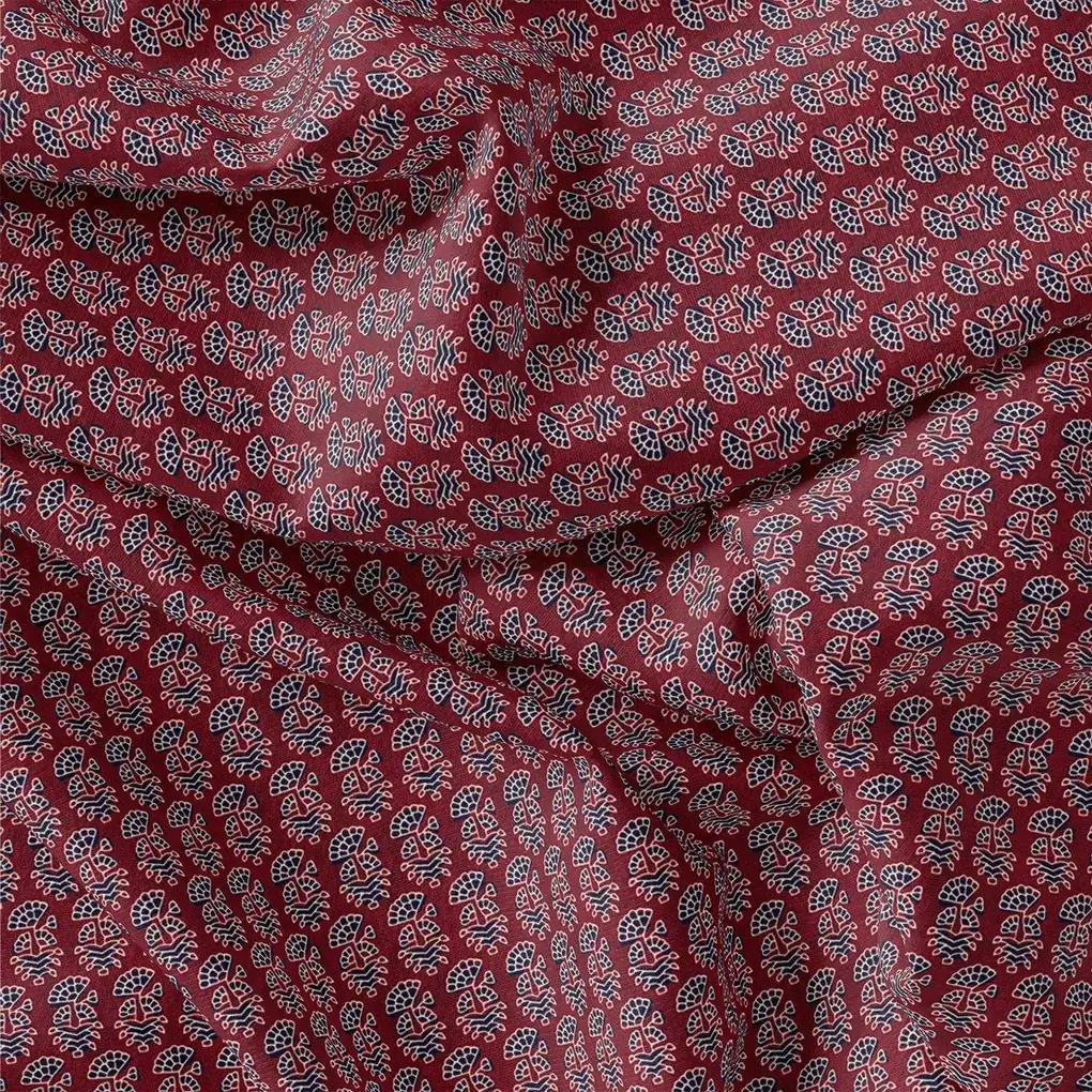 Decorative Flower Tree Redish Digital Printed Fabric - Image 3
