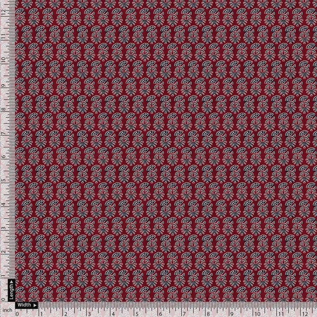 Decorative Flower Tree Redish Digital Printed Fabric - Image 4
