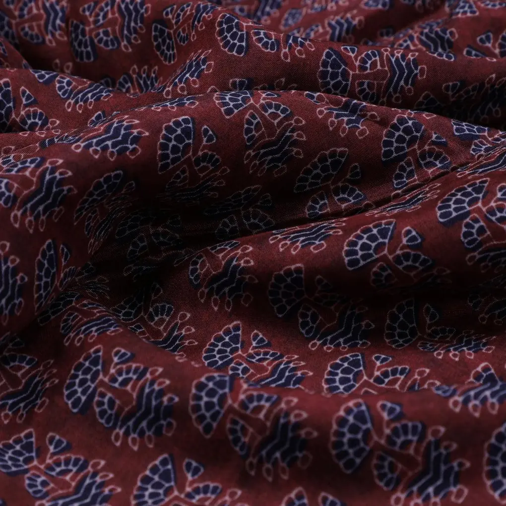 Decorative Flower Tree Redish Digital Printed Fabric - Pure Muslin - Image 3