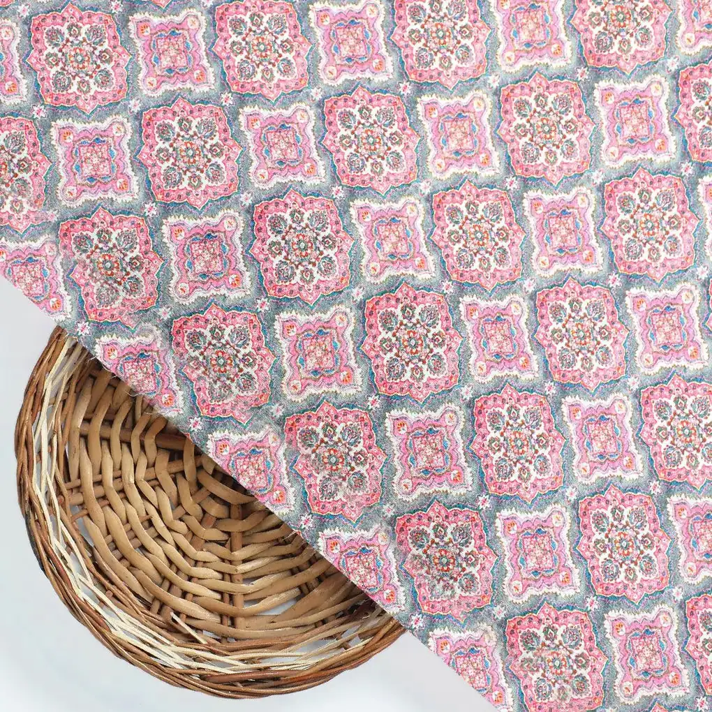 Decorative Morden Lifestyle Medallion Digital Printed Fabric - Kora Silk - Image 2