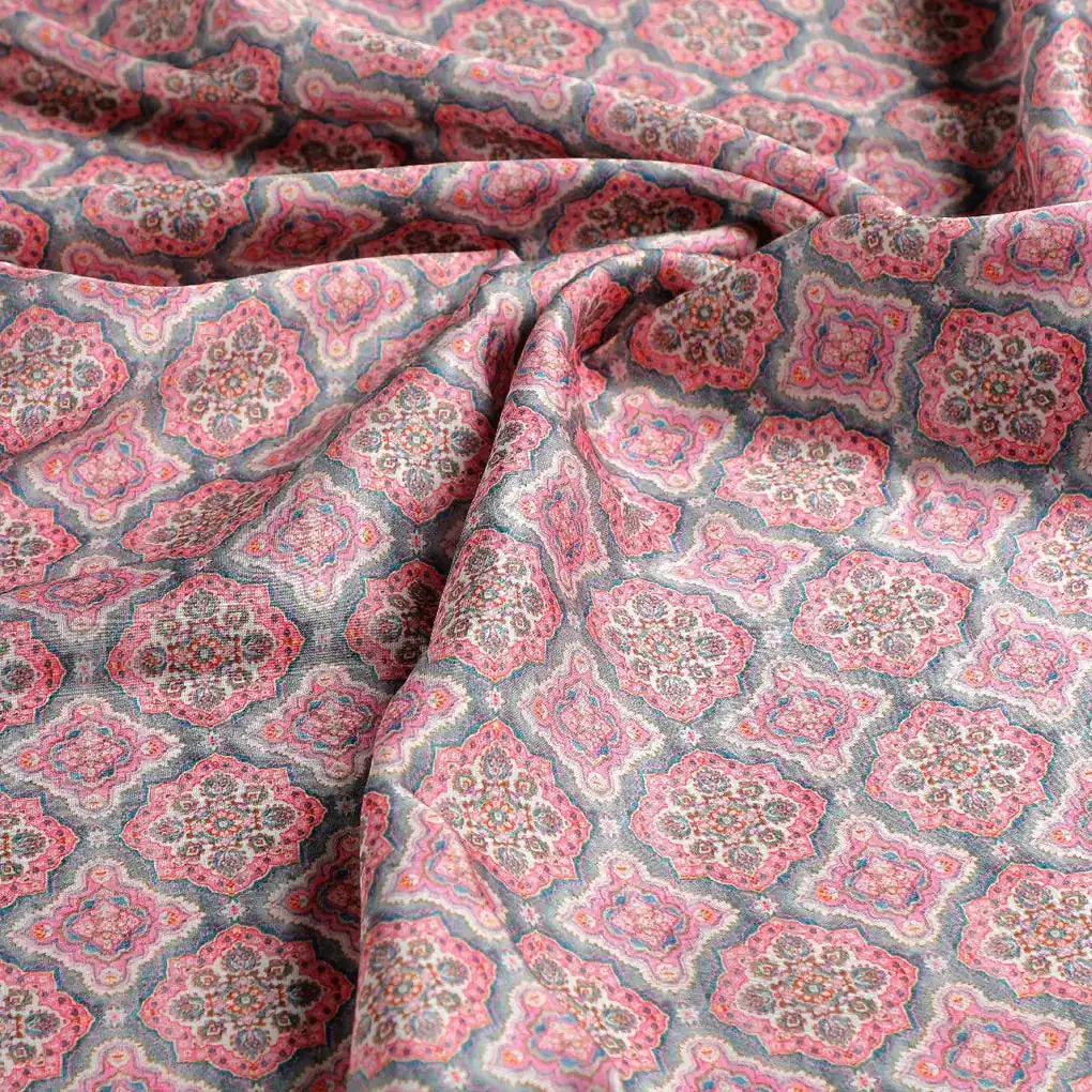 Decorative Morden Lifestyle Medallion Digital Printed Fabric - Kora Silk - Image 3