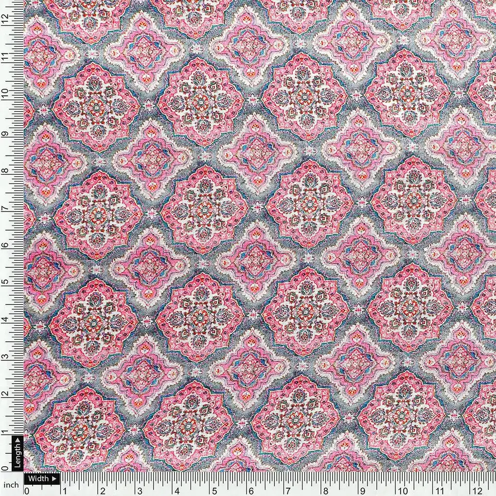 Decorative Morden Lifestyle Medallion Digital Printed Fabric - Kora Silk - Image 4