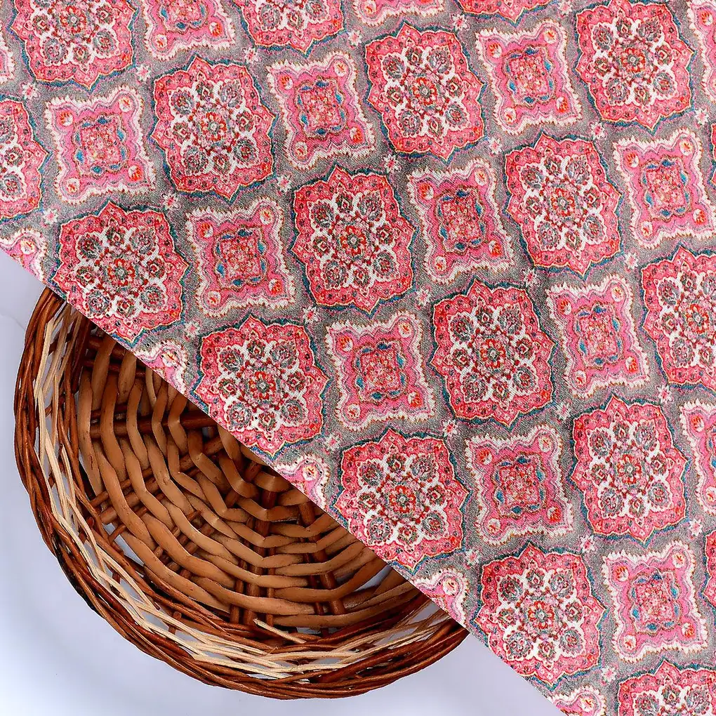 Decorative Morden Lifestyle Medallion Digital Printed Fabric - Cotton - Image 2