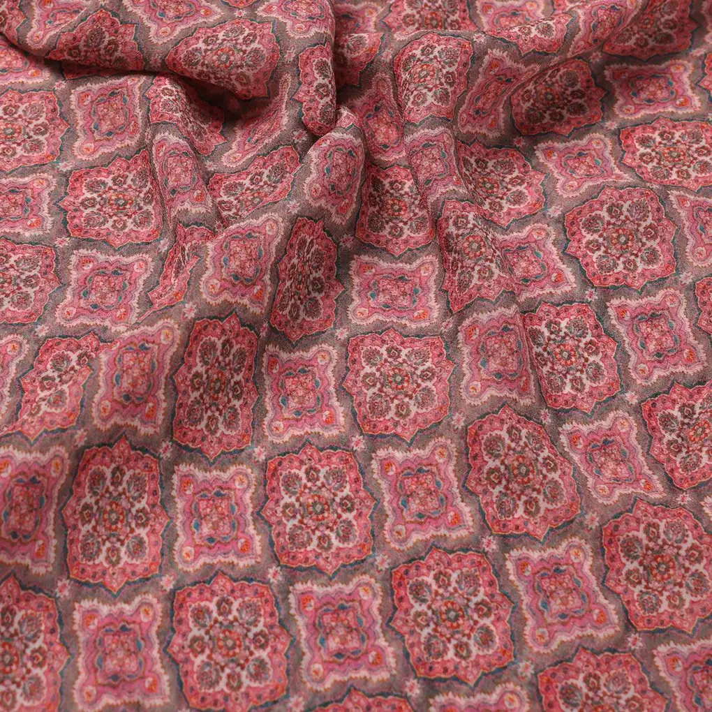 Decorative Morden Lifestyle Medallion Digital Printed Fabric - Pure Georgette - Image 3