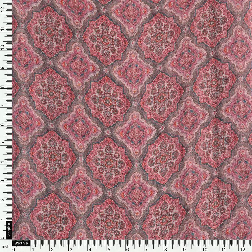 Decorative Morden Lifestyle Medallion Digital Printed Fabric - Pure Georgette - Image 4