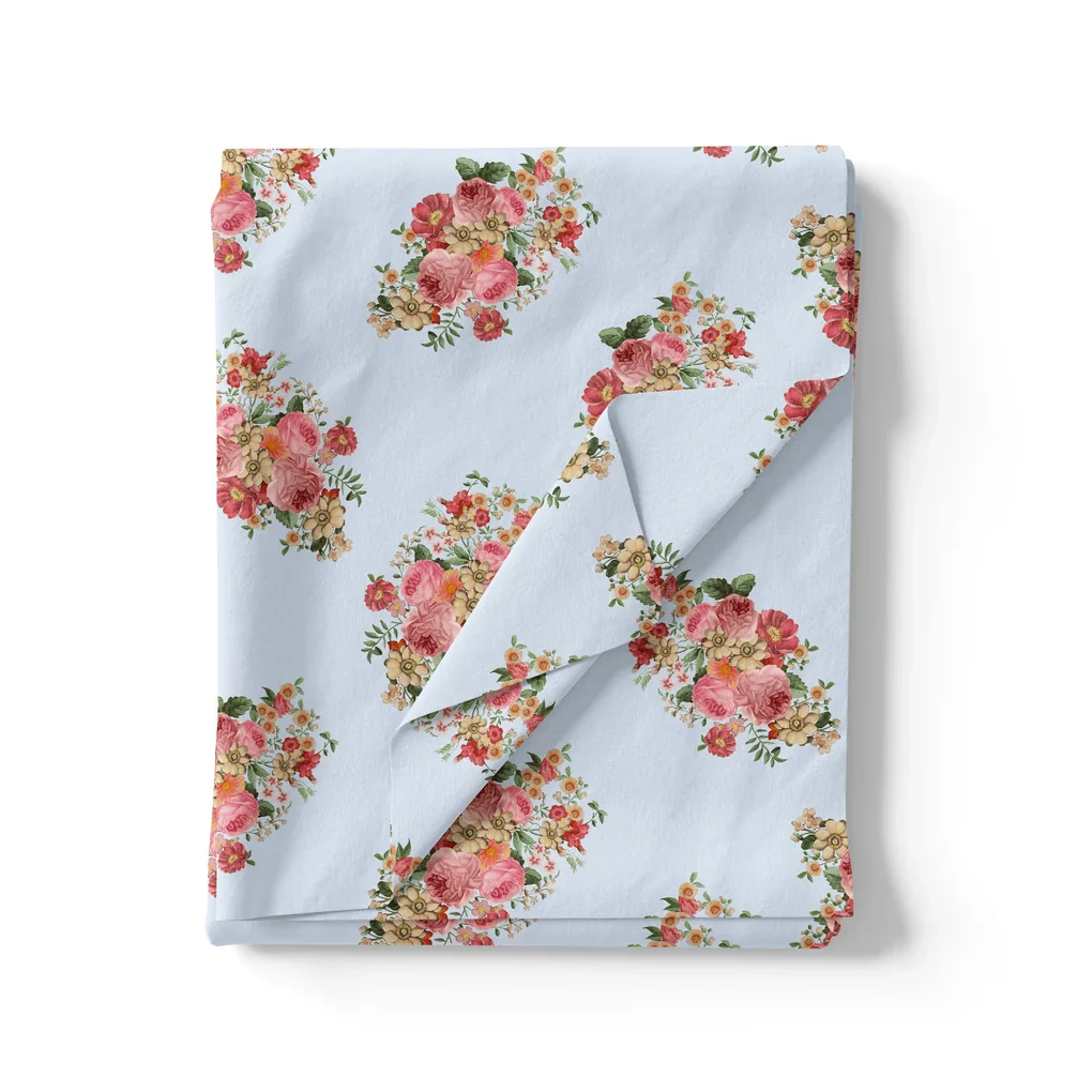 Decorative Multi Colour Flower Digital Printed Fabric - Image 3