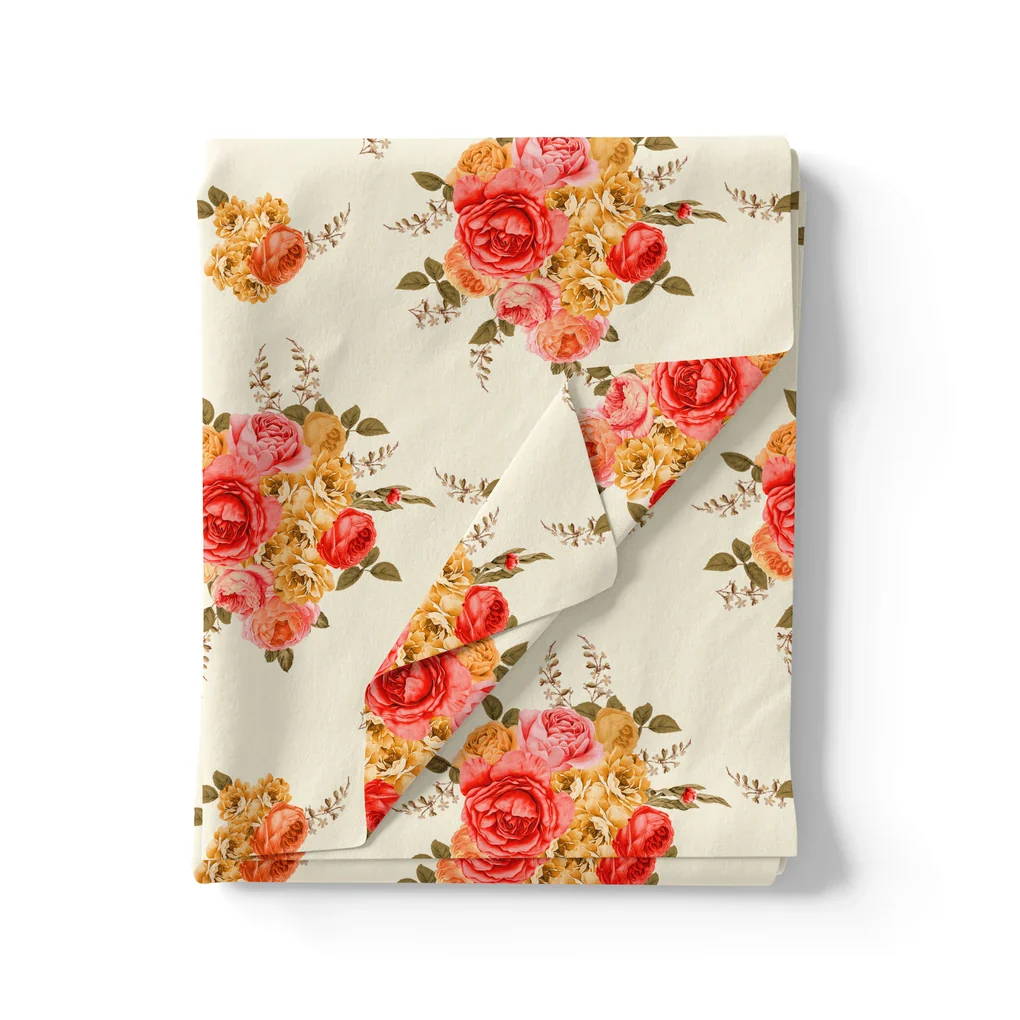 Decorative Multi Colour Flower Digital Printed Fabric - Image 3