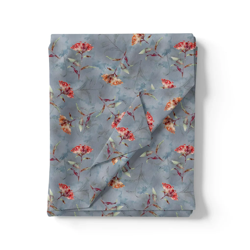 Decorative Multi Colour Flower Digital Printed Fabric - Image 2