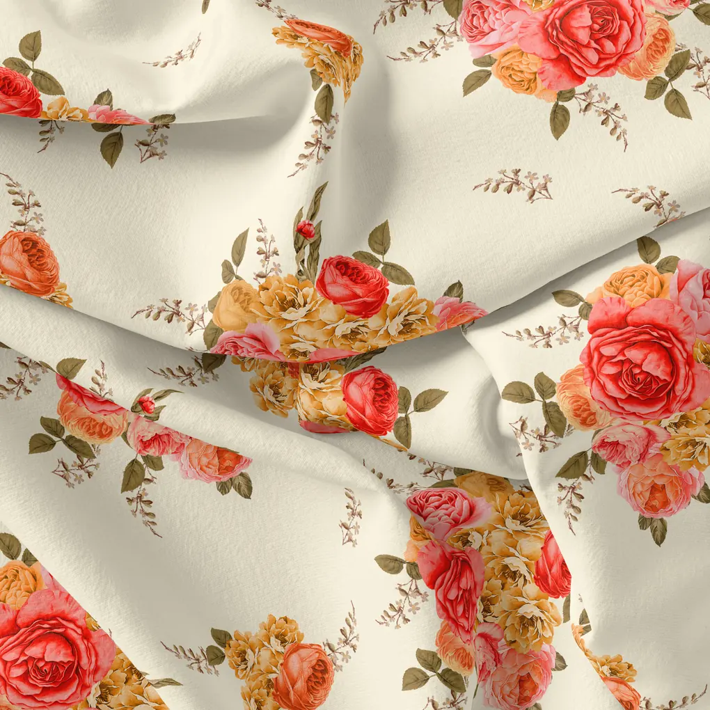 Decorative Multi Colour Flower Digital Printed Fabric - Pure Georgette - Image 4