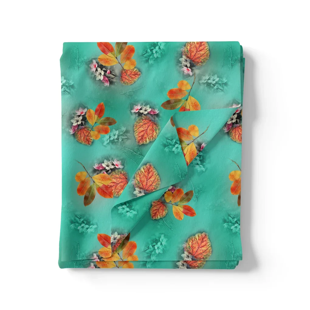 Decorative Orange Kudampuli With Blue Oasis Colour Digital Printed Fabric - Image 3
