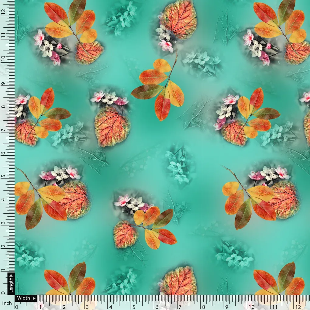 Decorative Orange Kudampuli With Blue Oasis Colour Digital Printed Fabric - Image 5