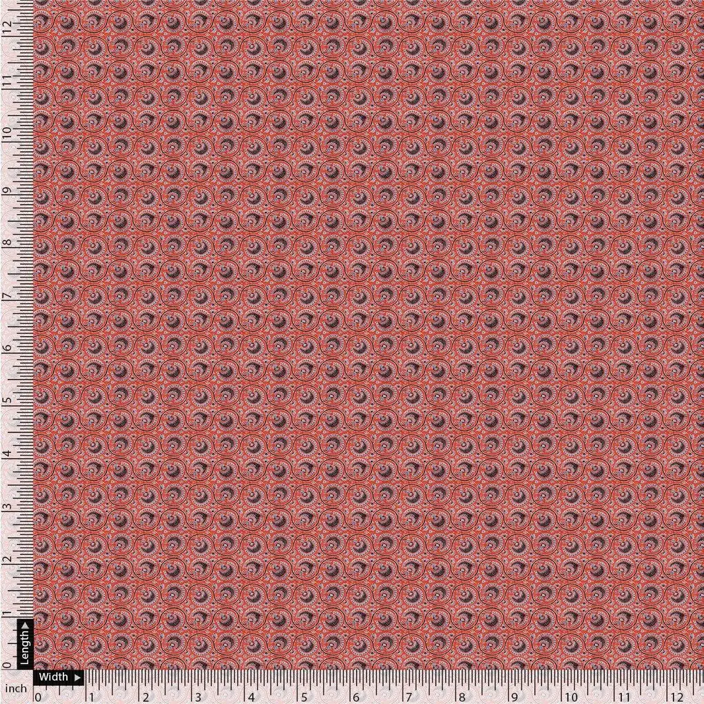 Decorative Quatrefoil With Red Flower Digital Printed Fabric - Weightless - Image 4