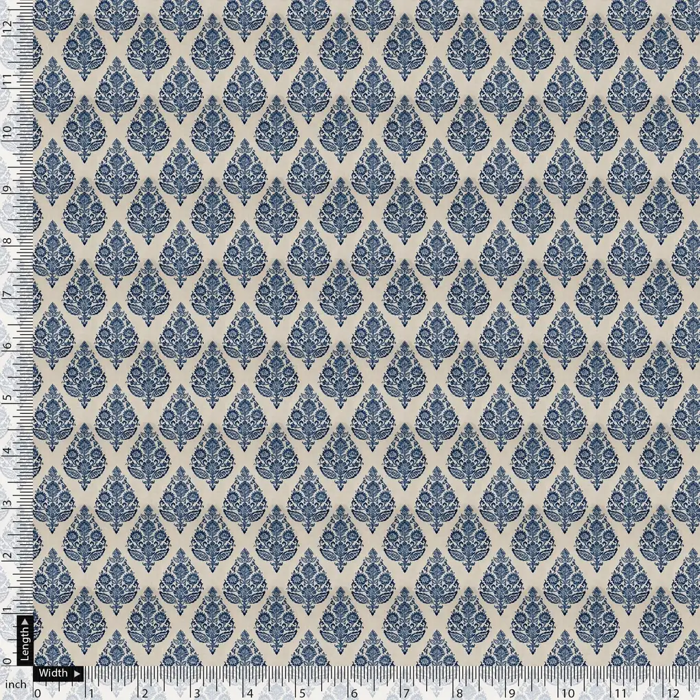 Decorative Repeat Leaves Digital Printed Fabric - Image 5