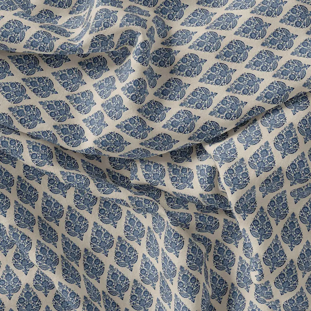 Decorative Repeat Leaves Digital Printed Fabric - Pure Cotton - Image 4