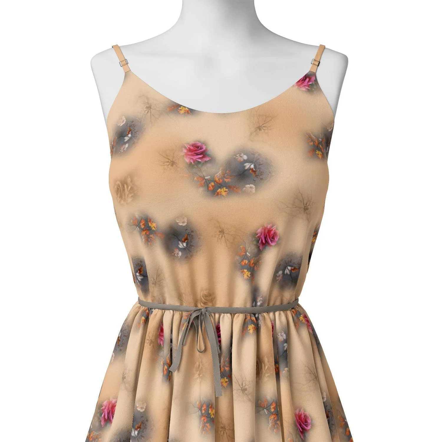 Decorative Roses With Autumn Buds Art Digital Printed Fabric - Image 2