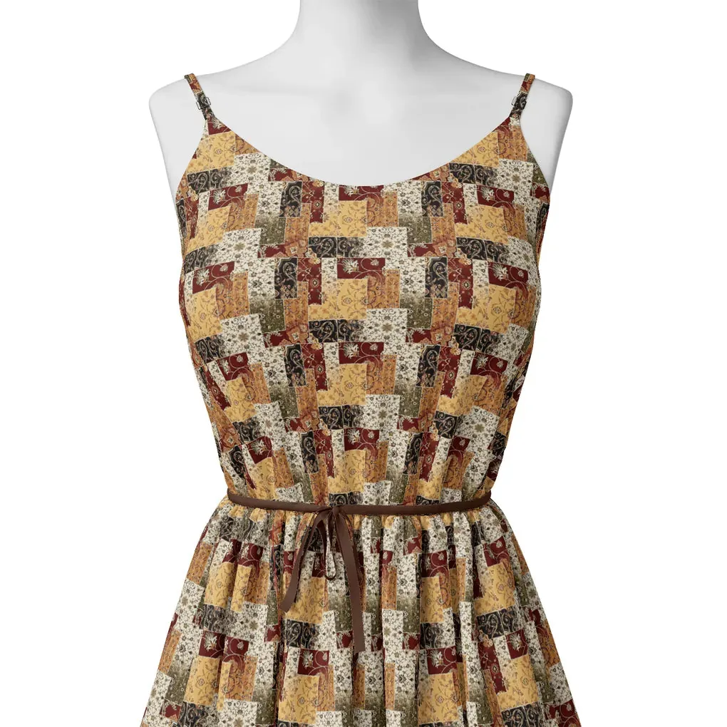 Decorative Square Puzzle In Flower Pure Georgette Printed Fabric - Image 2