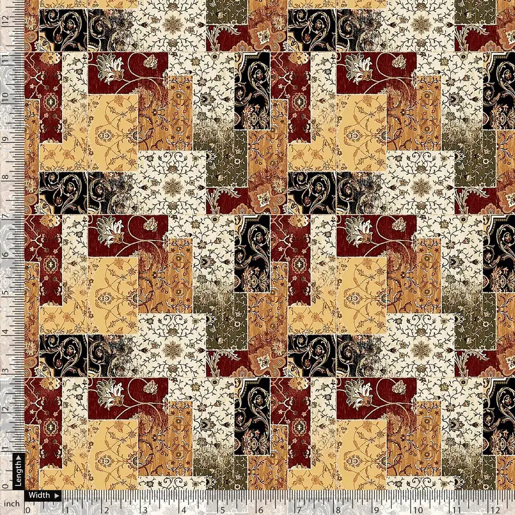 Decorative Square Puzzle In Flower Pure Georgette Printed Fabric - Image 5