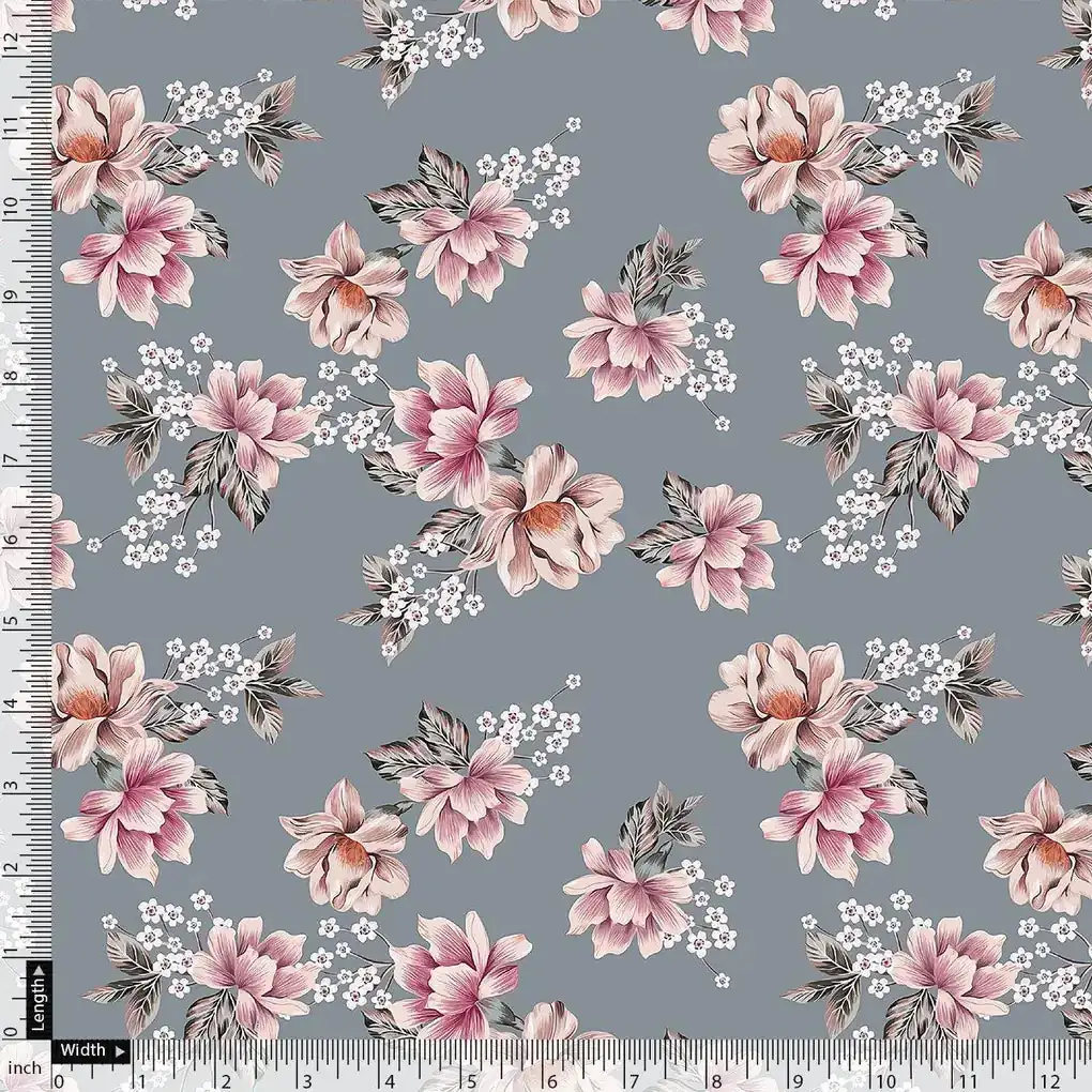 Decorative Tiny Chintz With Lily Digital Printed Fabric - Cotton - Image 4