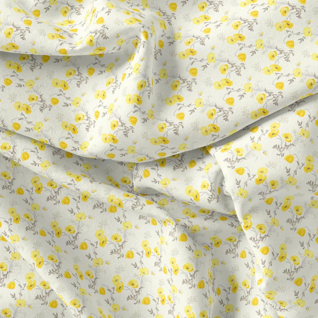 Decorative Tiny Chintz With Violet Flower Digital Printed Fabric - Rayon - Image 3