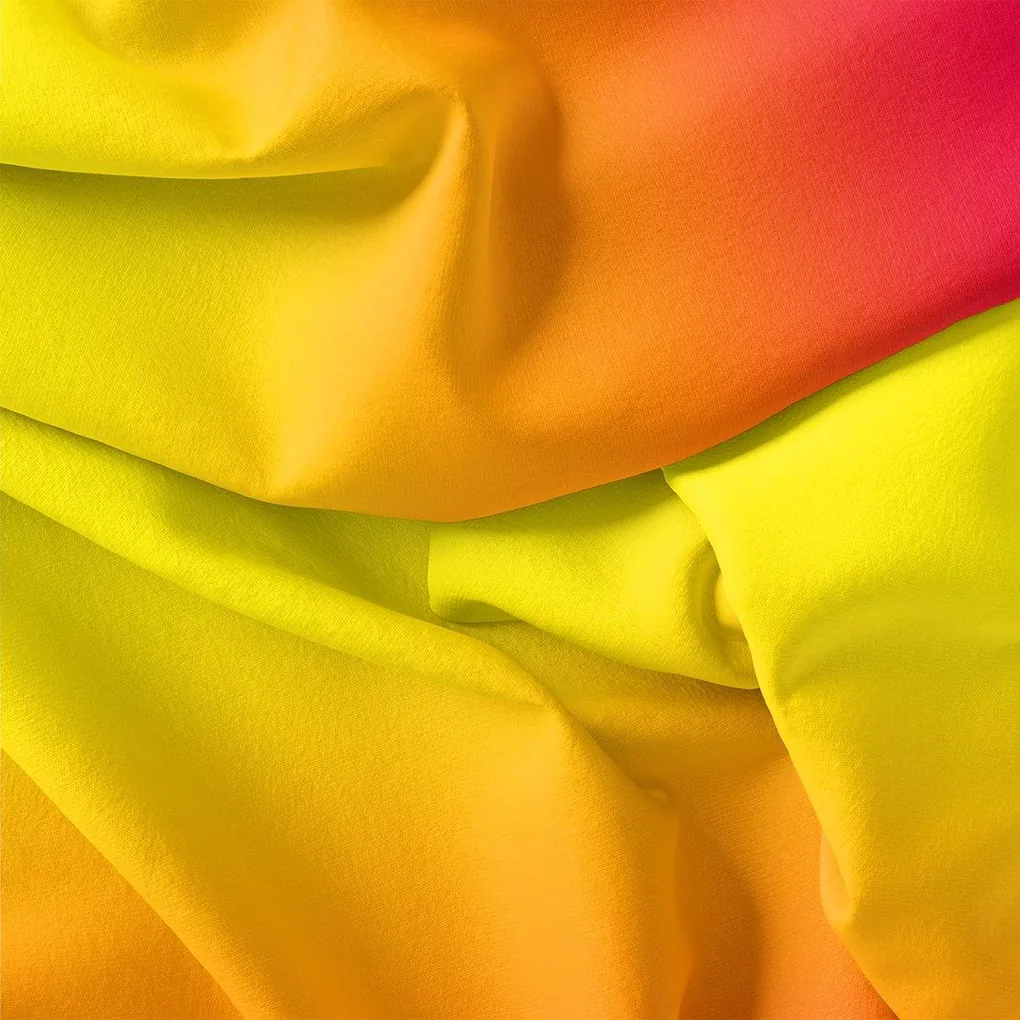 Decorative Yellow Gradient Combo Digital Printed Fabric - Image 3