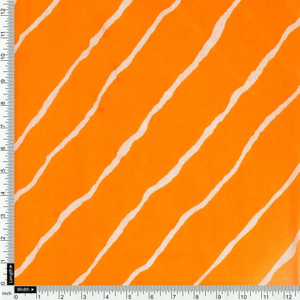 Decorative Yellow Gradient Strips Wave Digital Printed Fabric - Pure Cotton - Image 4