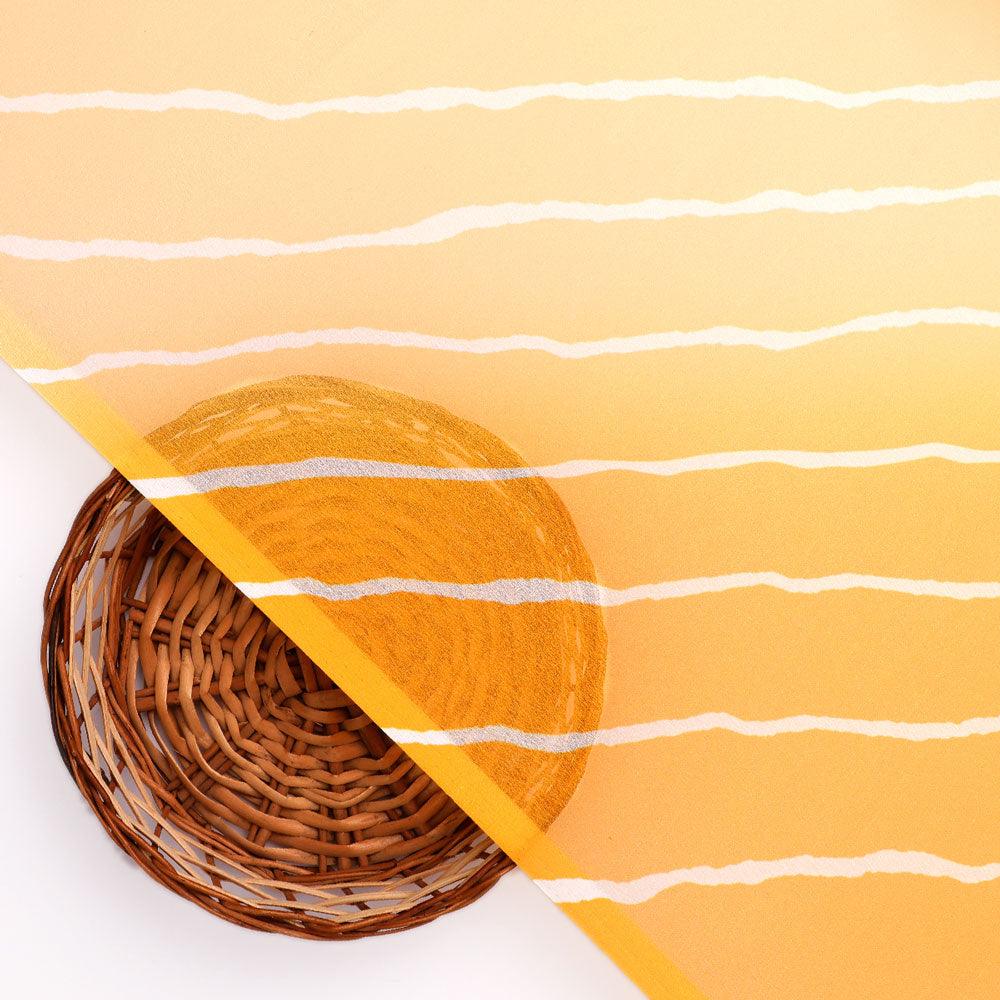 Decorative Yellow Gradient Strips Wave Digital Printed Fabric - Weightless - Image 2