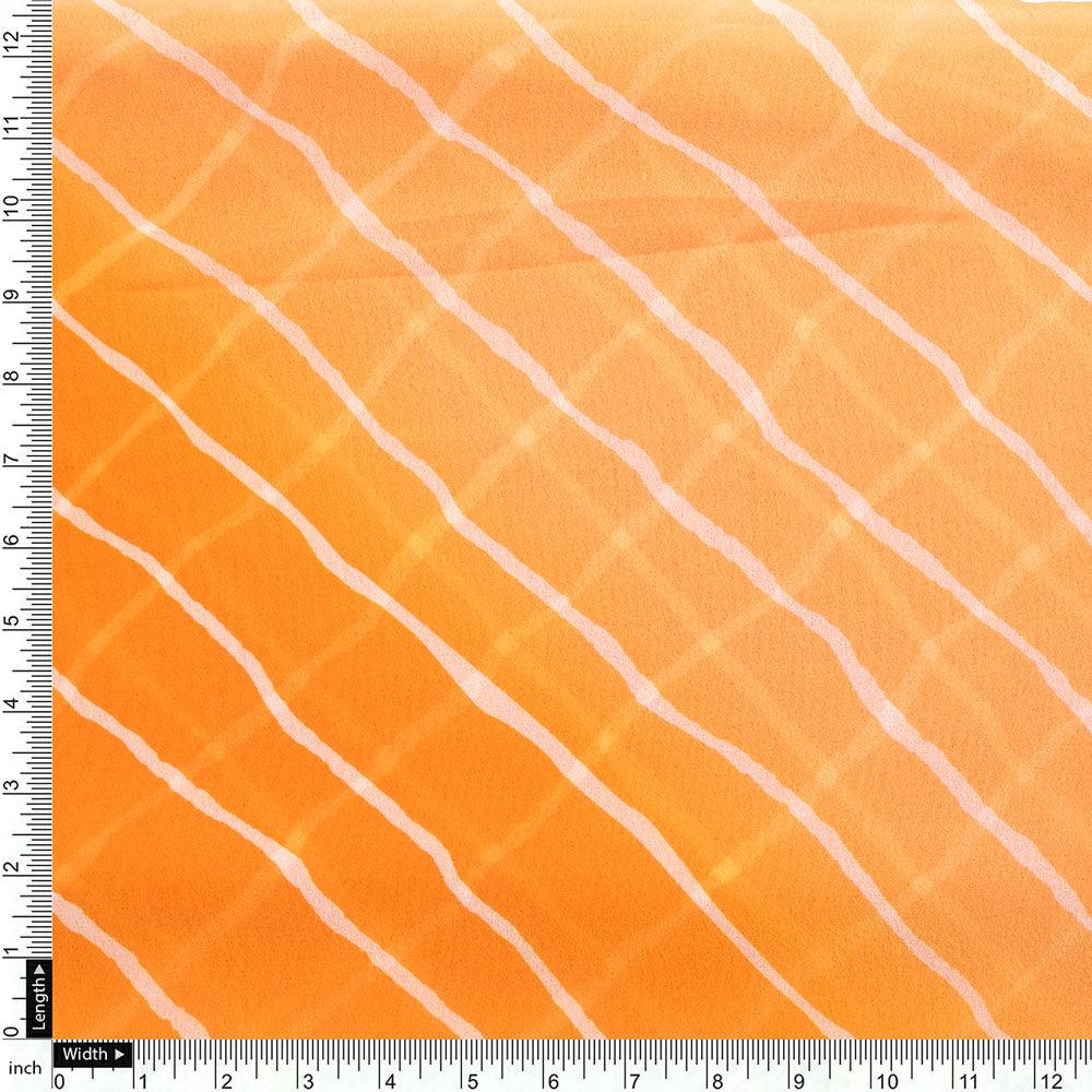 Decorative Yellow Gradient Strips Wave Digital Printed Fabric - Weightless - Image 4
