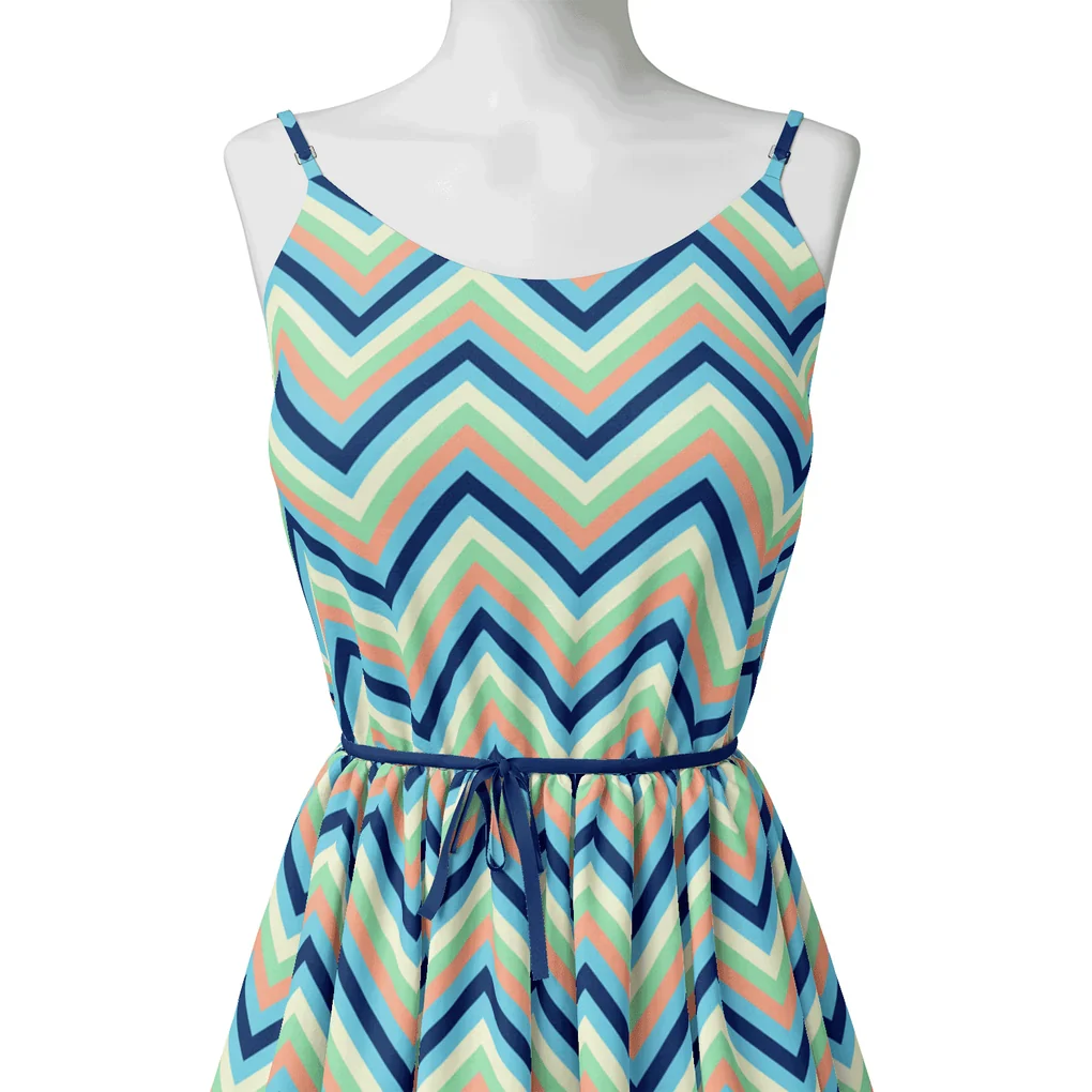 Decorative Zigzag Strips Digital Printed Fabric - Image 2
