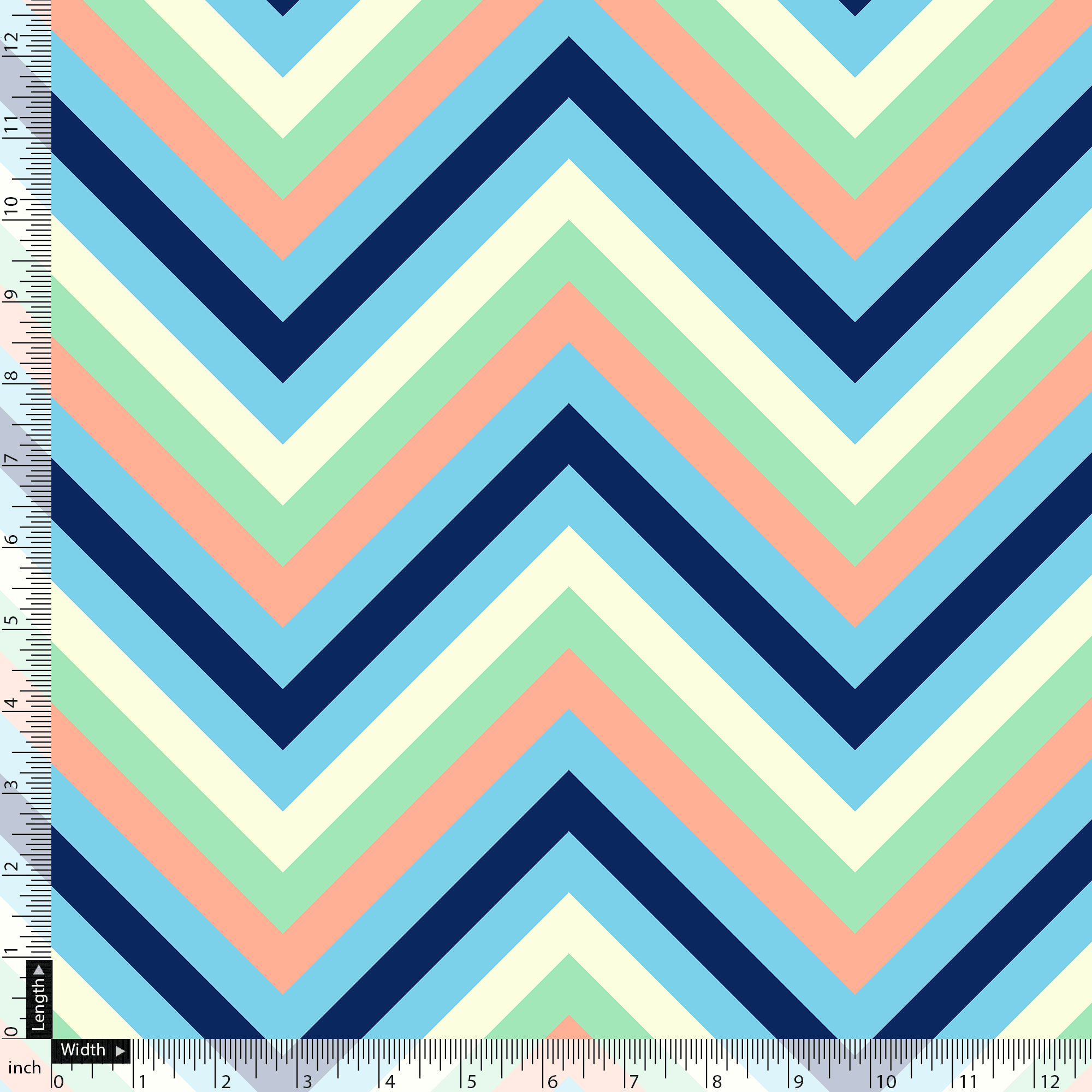 Decorative Zigzag Strips Digital Printed Fabric - Image 5