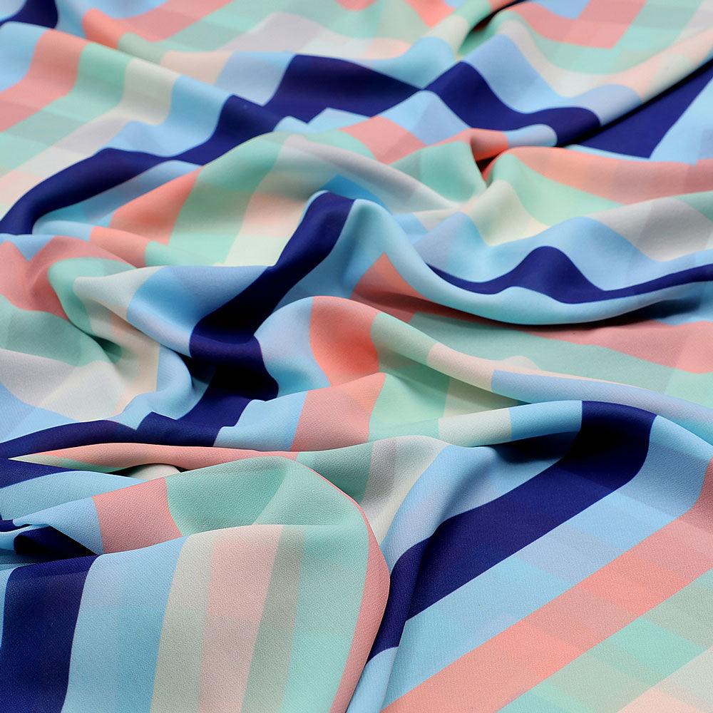 Decorative Zigzag Strips Digital Printed Fabric - Weightless - Image 3
