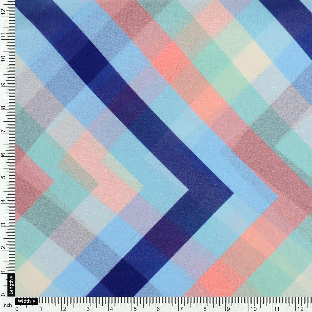 Decorative Zigzag Strips Digital Printed Fabric - Weightless - Image 4