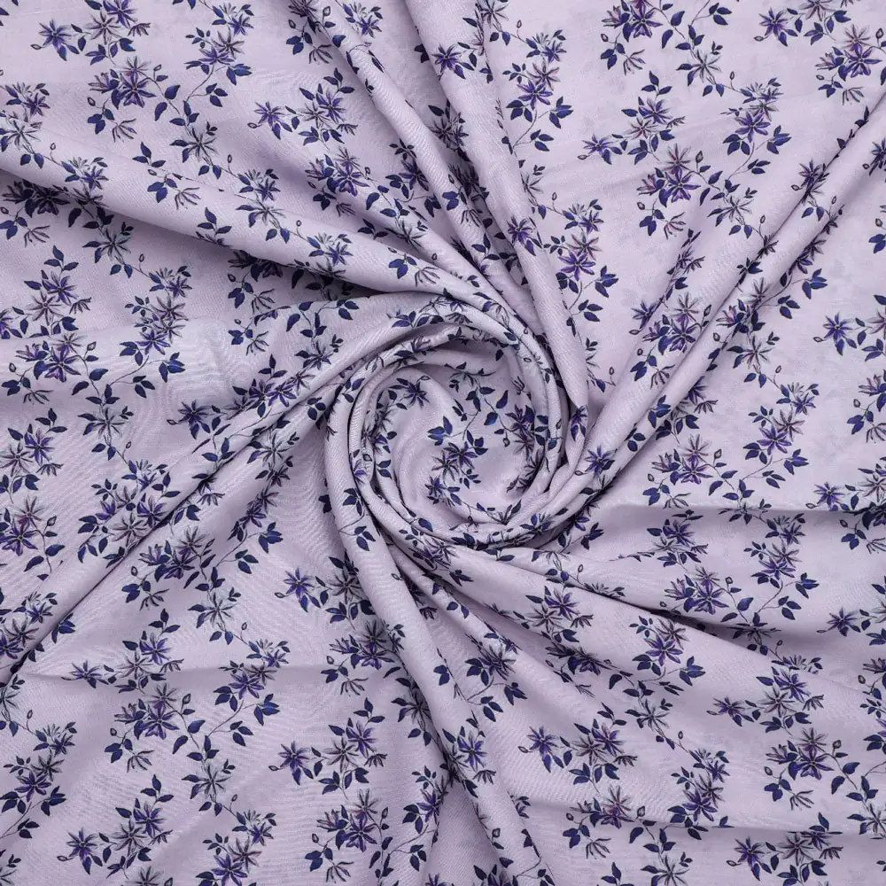 Digital Printed Cotton Fabric in Ditsy Purple - FAB VOGUE Studio - Image 3