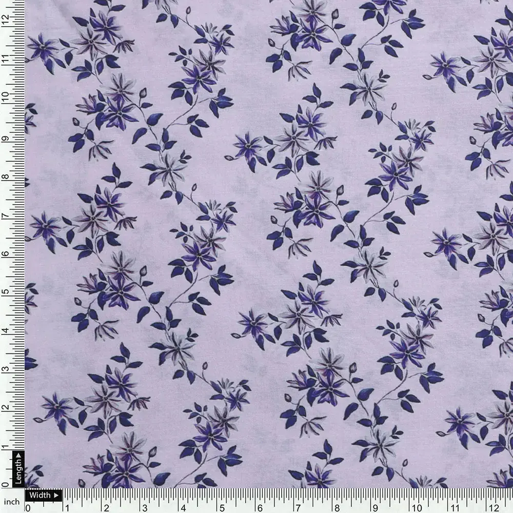 Digital Printed Cotton Fabric in Ditsy Purple - FAB VOGUE Studio - Image 4