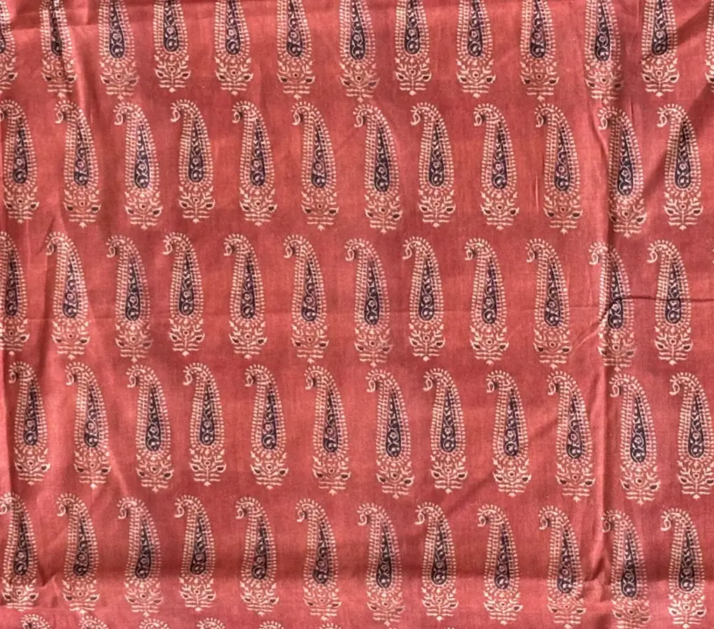 Red Paisley Digital Printed Fabric - Pure Cotton - Image 4