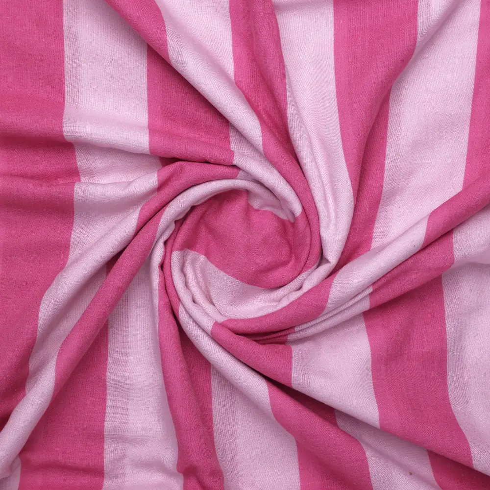 FAB VOGUE Studio - Digital Printed Fabric with White and Pink Strips - Image 3