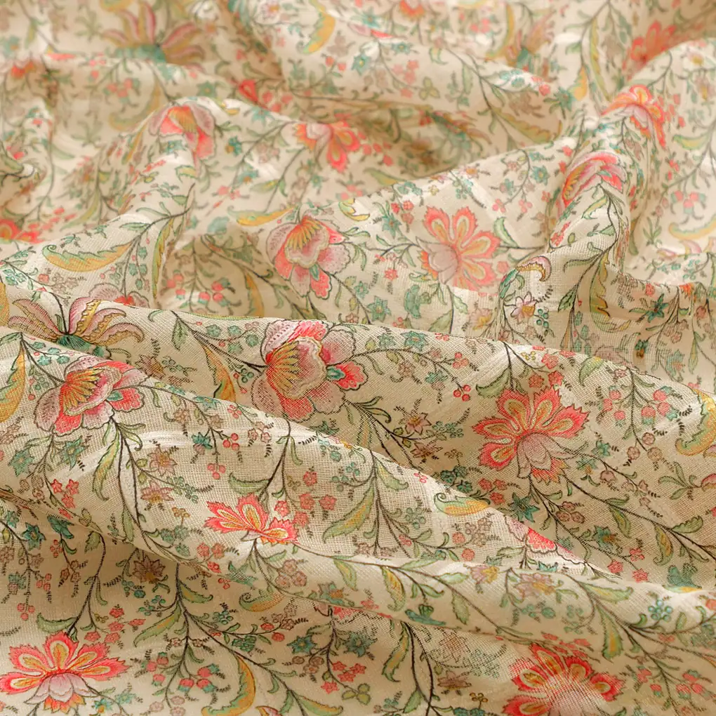 FAB VOGUE Studio Digital Printed Linen Fabric - Floral Pattern - Image 3