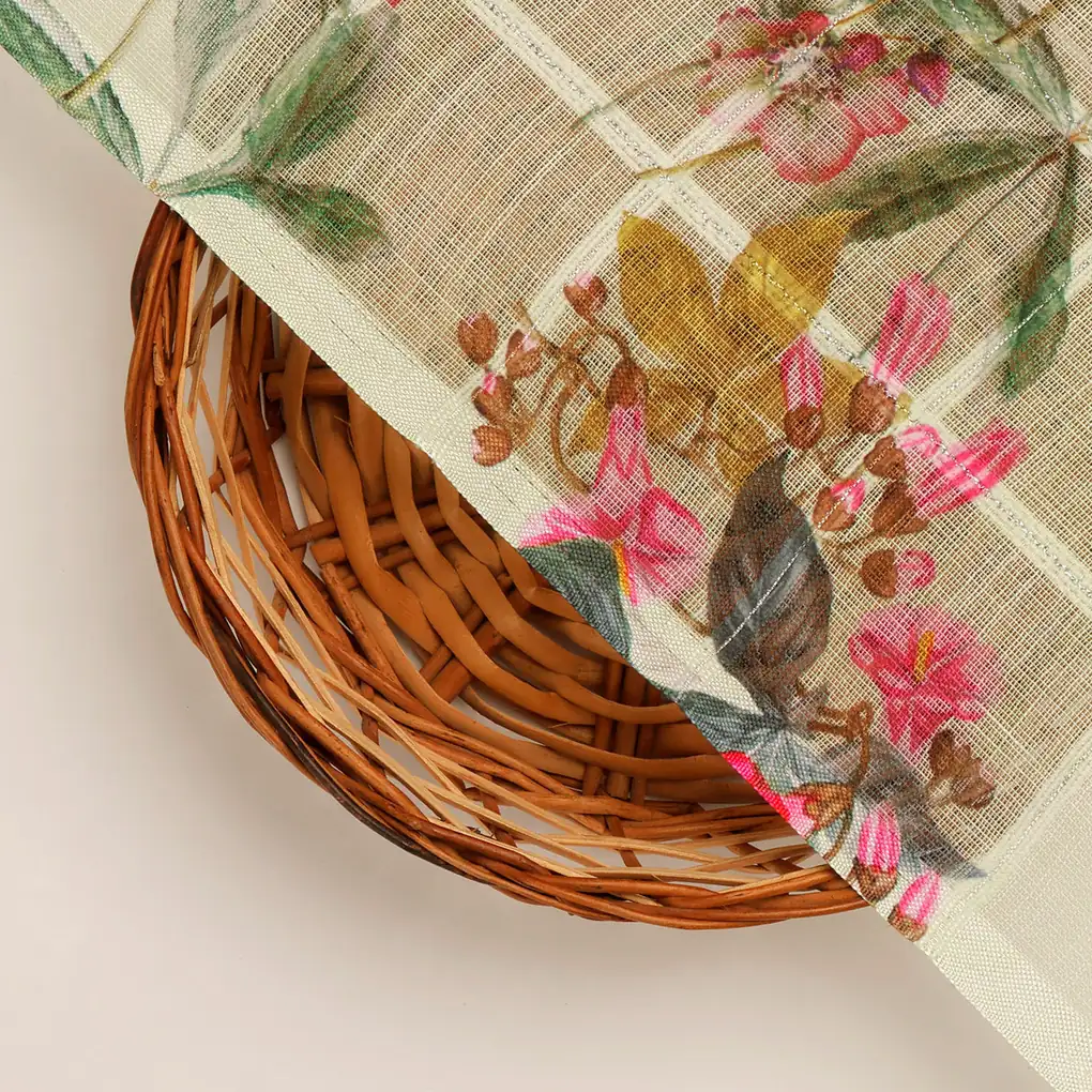 FAB VOGUE Studio Digital Printed Linen Look Polyester Fabric - Floral - Image 2