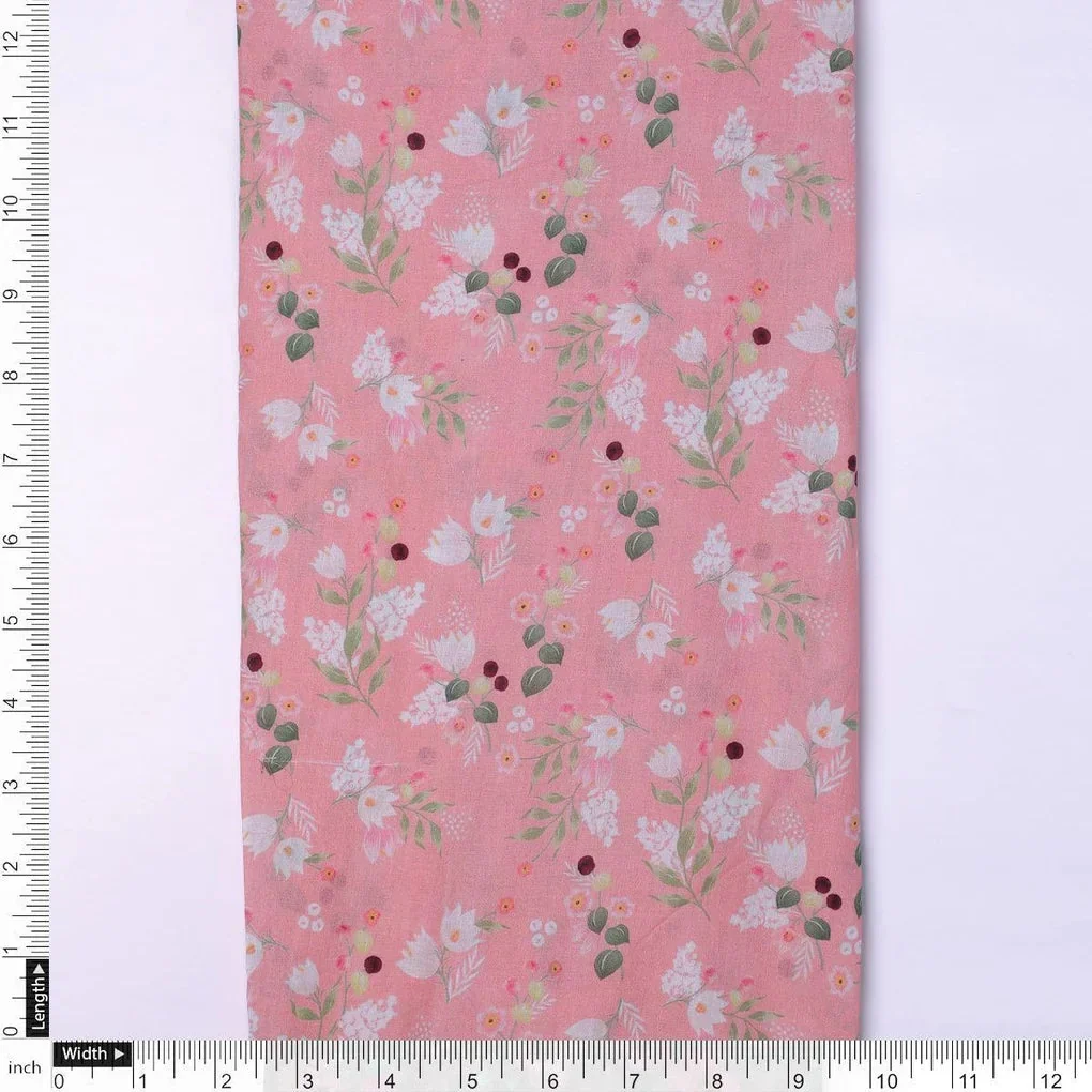 Disty Print On Peach Digital Printed Fabric - Pure Cotton - Image 4