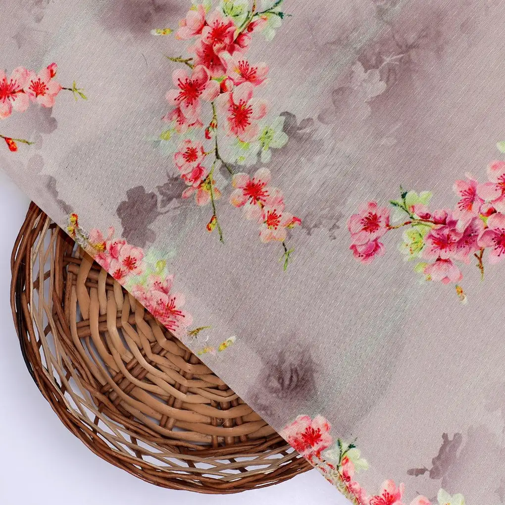 Ditsy Cool Summer Pattern Digital Printed Fabric - Kora Silk - Image 3