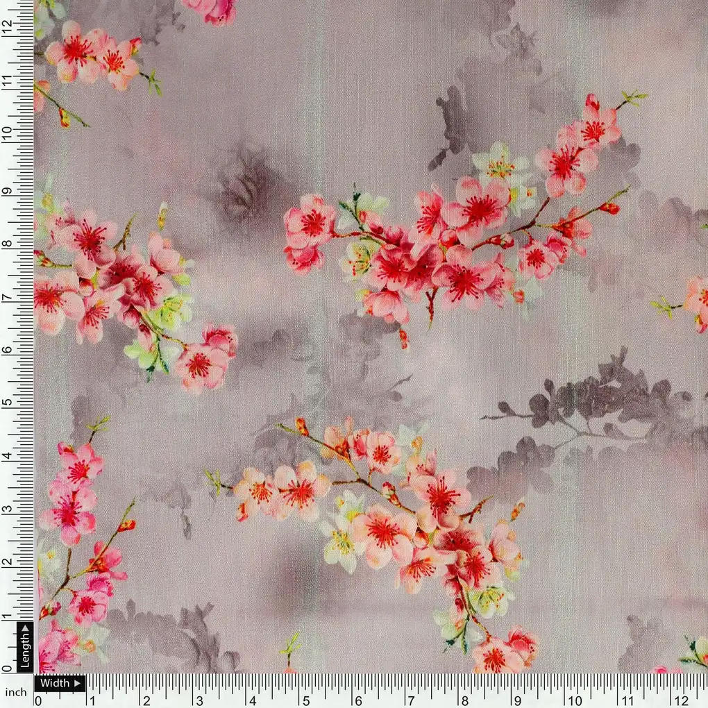 Ditsy Cool Summer Pattern Digital Printed Fabric - Kora Silk - Image 4