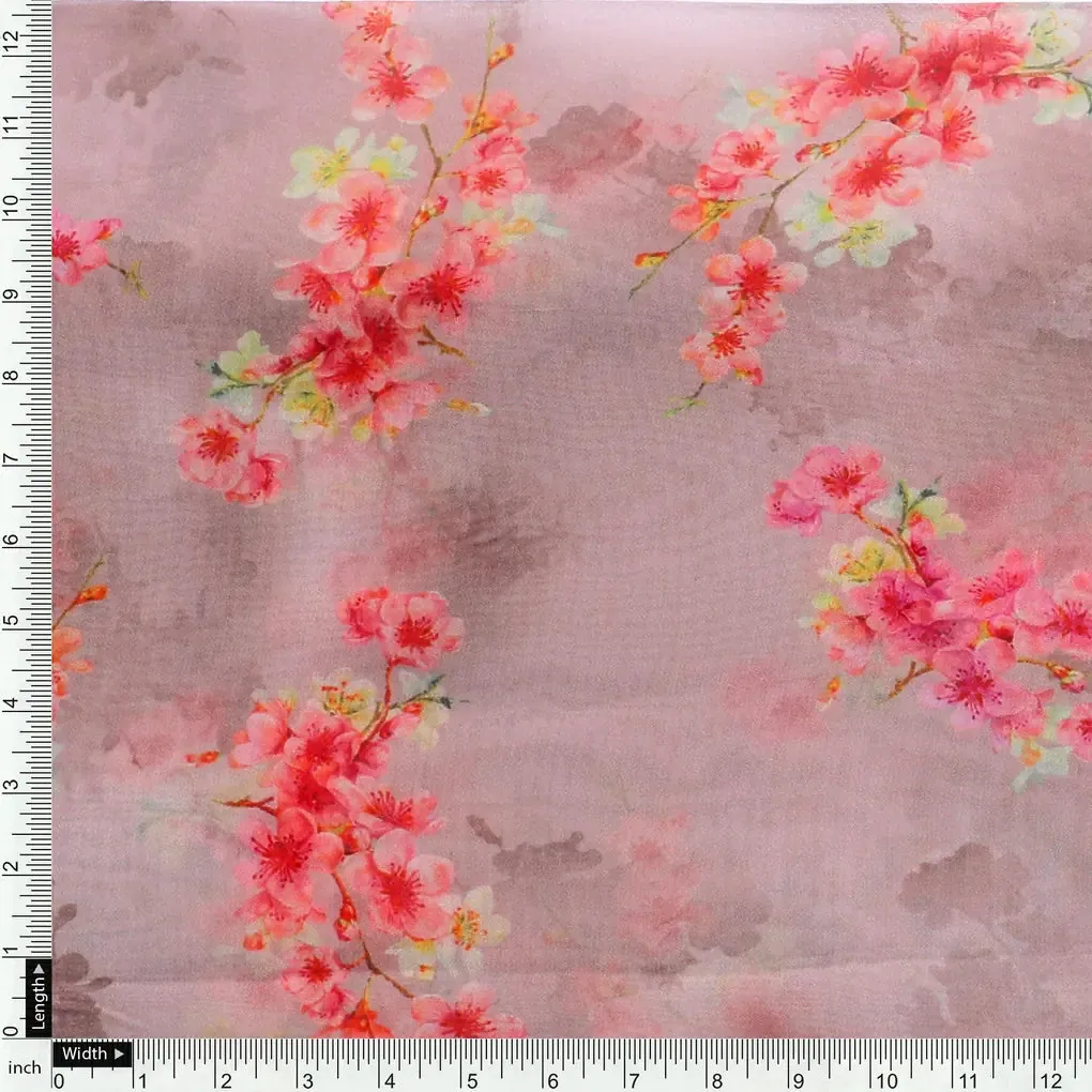 Ditsy Cool Summer Pattern Digital Printed Fabric - Pure Georgette - Image 4