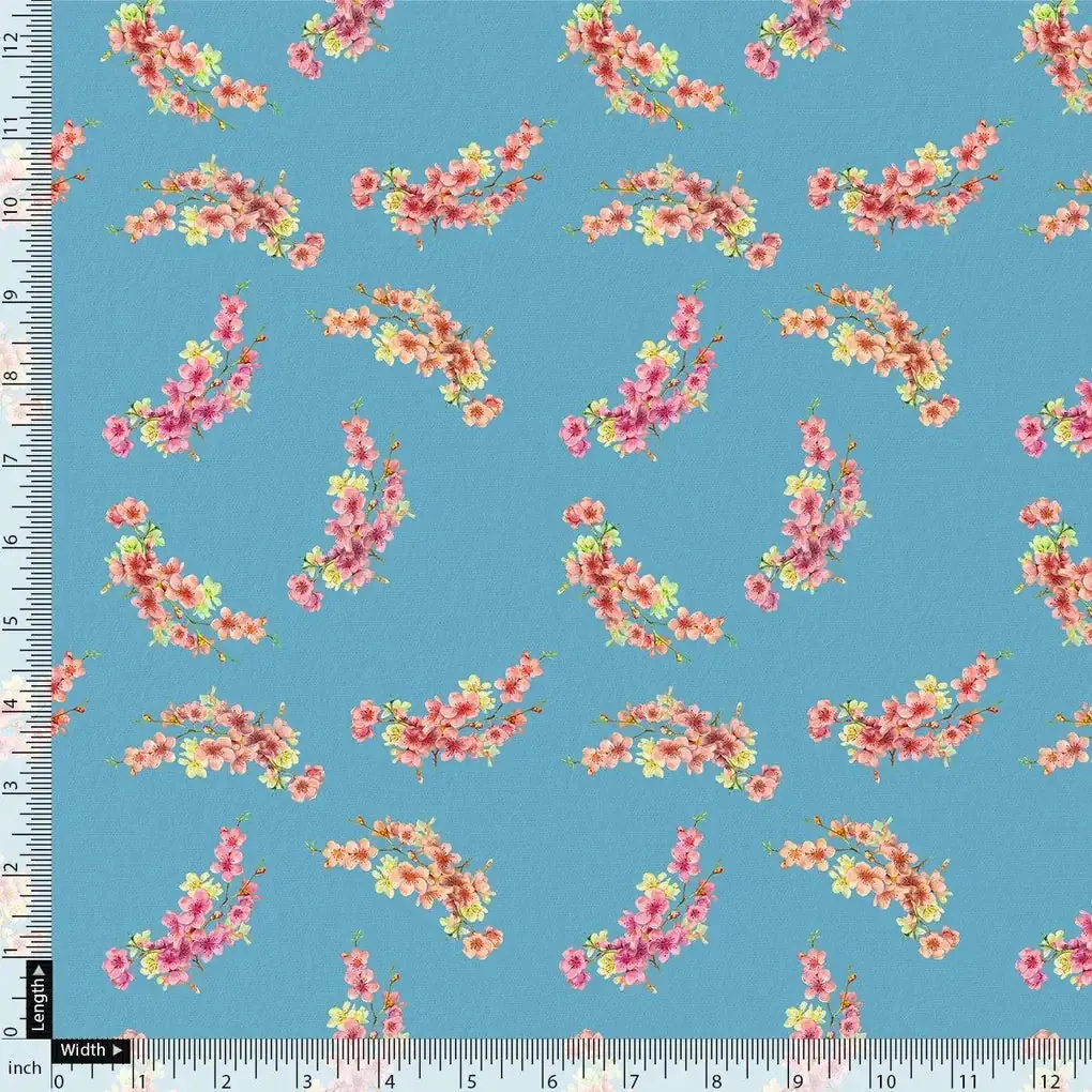 Ditsy Leaf Love Digital Printed Fabric - Kora Silk - Image 4