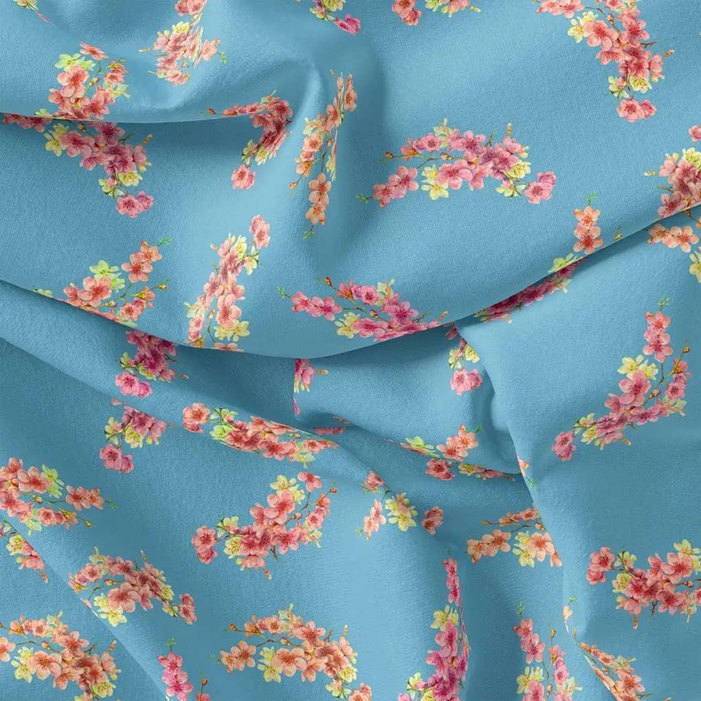 Ditsy Leaf Love Digital Printed Fabric - Rayon - Image 3