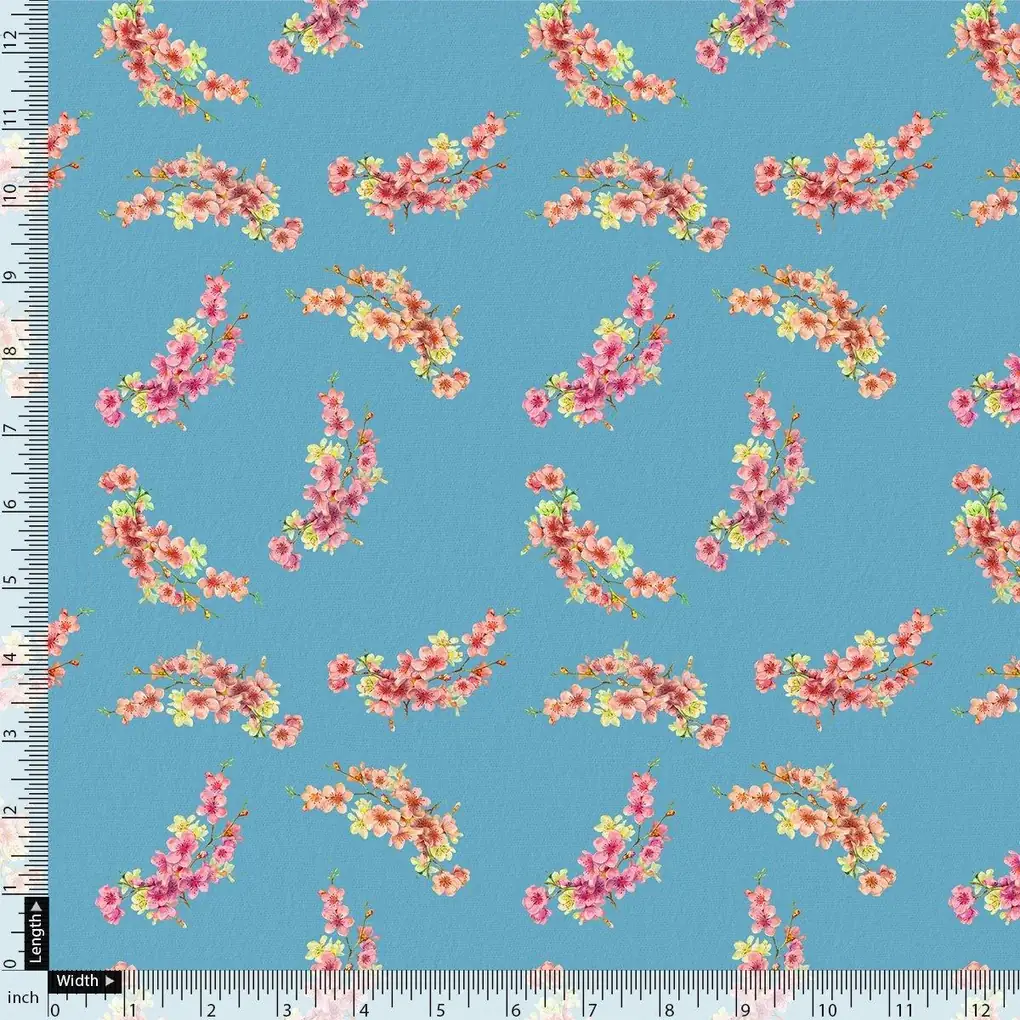 Ditsy Leaf Love Digital Printed Fabric - Rayon - Image 4