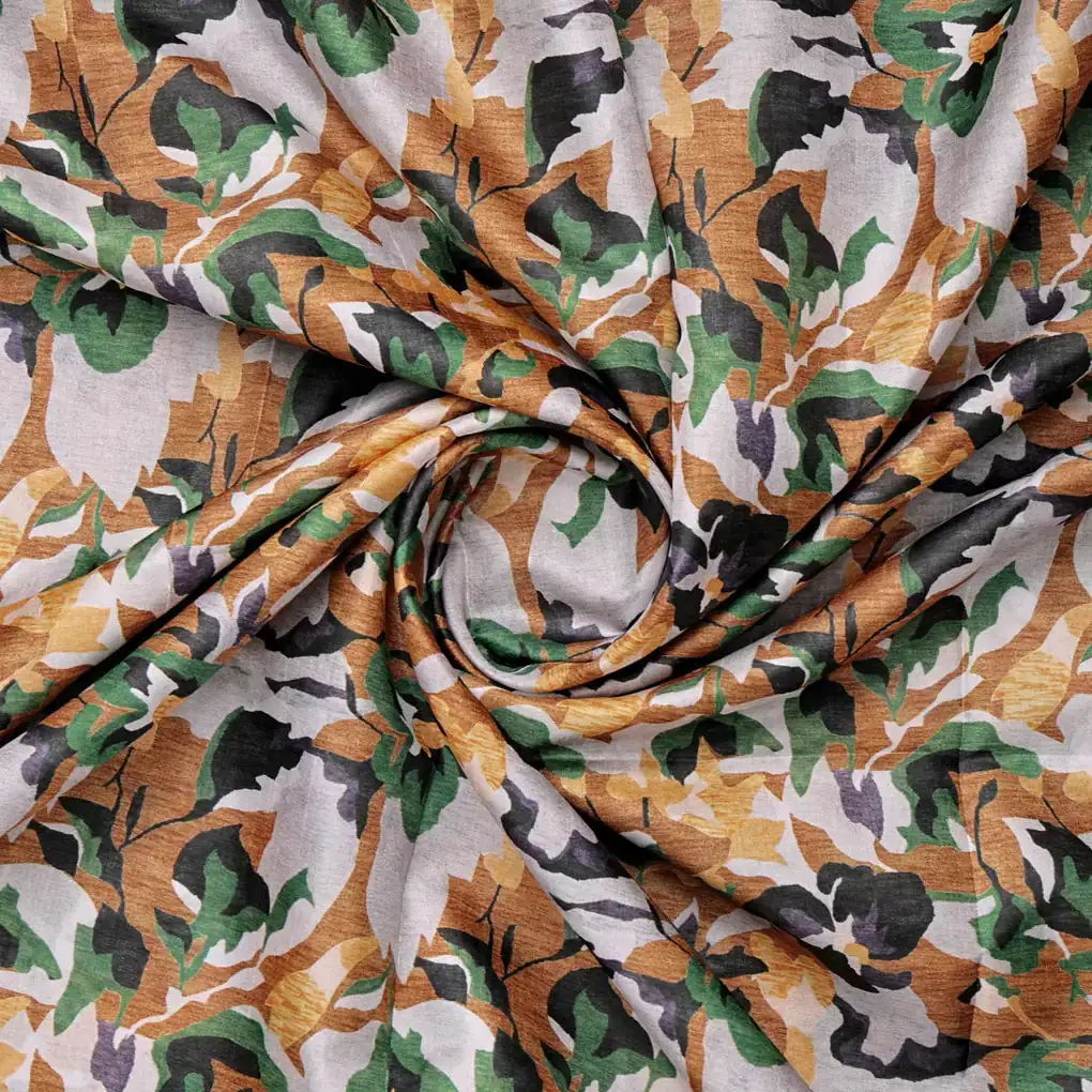 Dola Silk Floral Print Fabric - Image 2